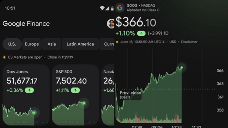 Google Finance App Work
