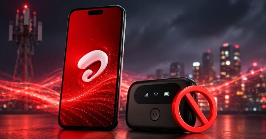 No Airtel 5G Data Via Mobile Hotspot