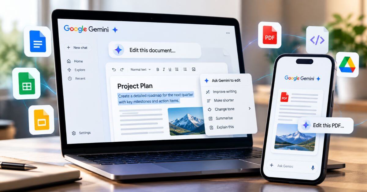 Google Gemini Edit PDF Spreadsheets